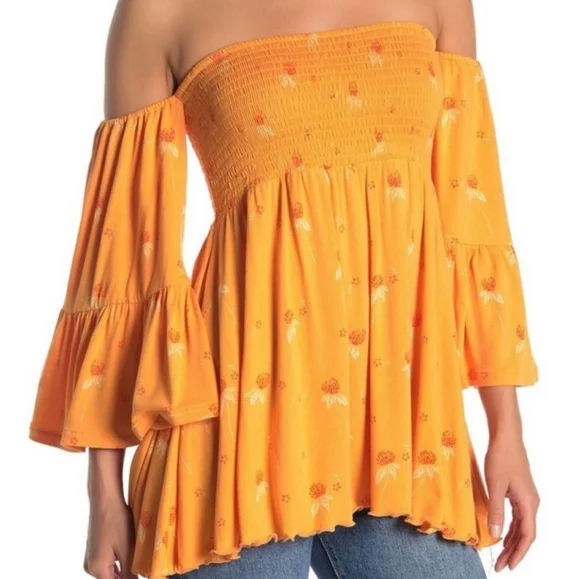 Free People Lana Floral Smocked Blouse - Picture 2 of 11